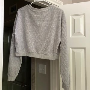 Forever 21 cropped grey pullover.